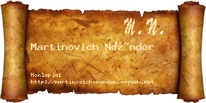 Martinovich Nándor névjegykártya